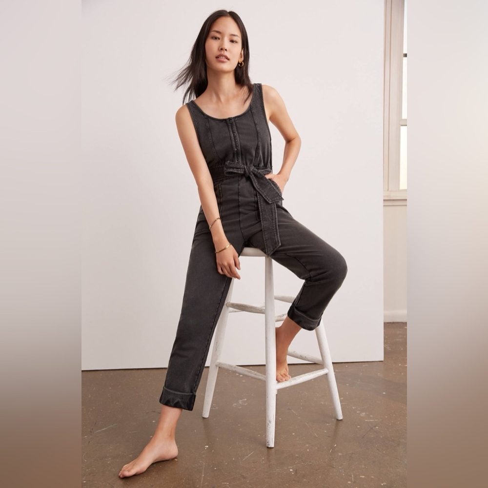 Anthropologie Saturday/Sunday Charcoal Knit Jumpsuit